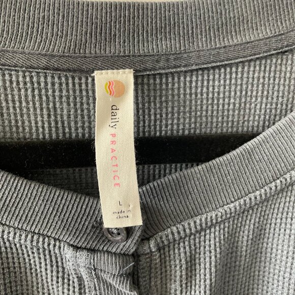 Anthropologie Daily Practice Womens Blue Waffle Knit Utility Mini Dress Size L - Picture 4 of 12